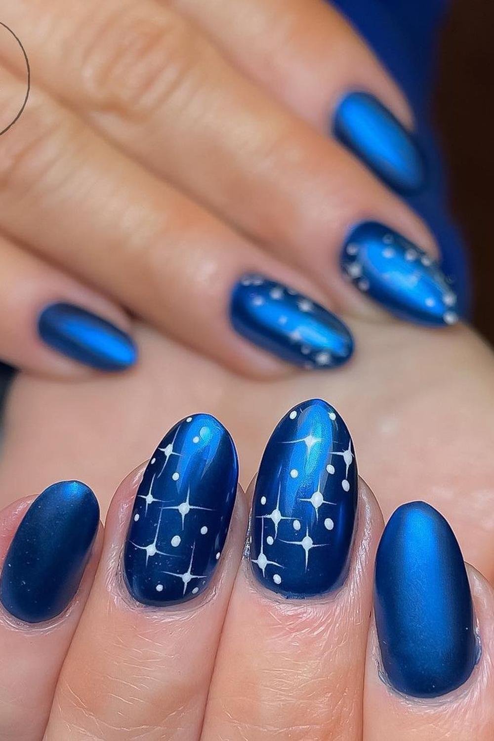 18 - Picture of Blue Chrome Nails