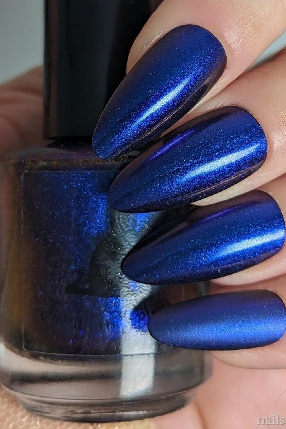 4 - Picture of Blue Chrome Nails