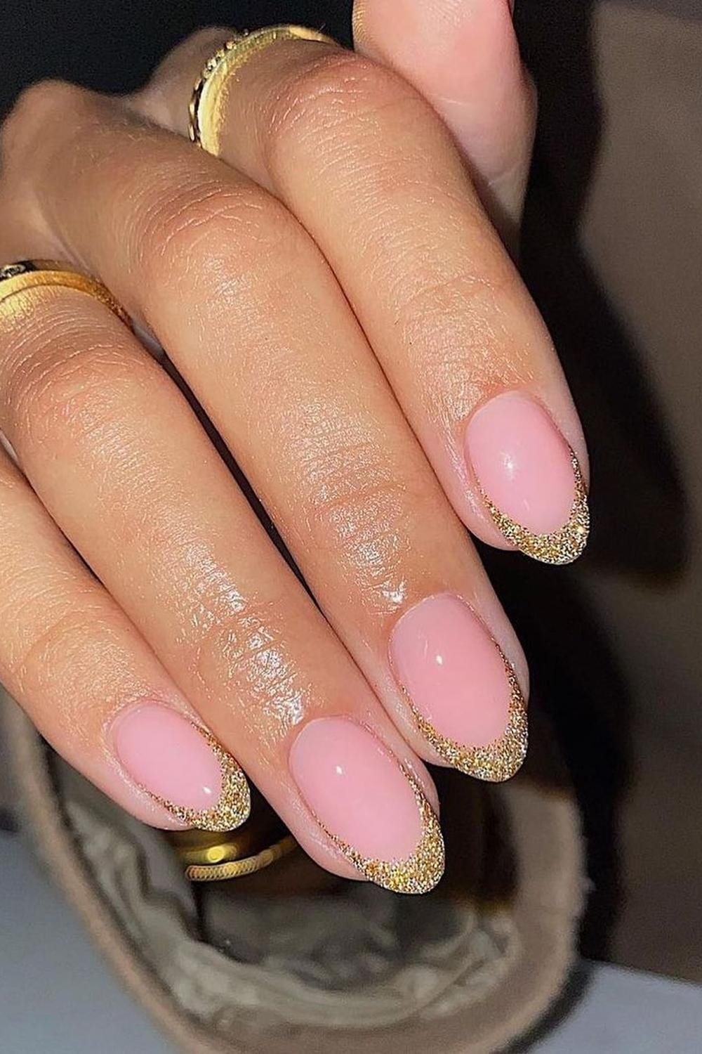 14 - Picture of Glitter French Tip Nails