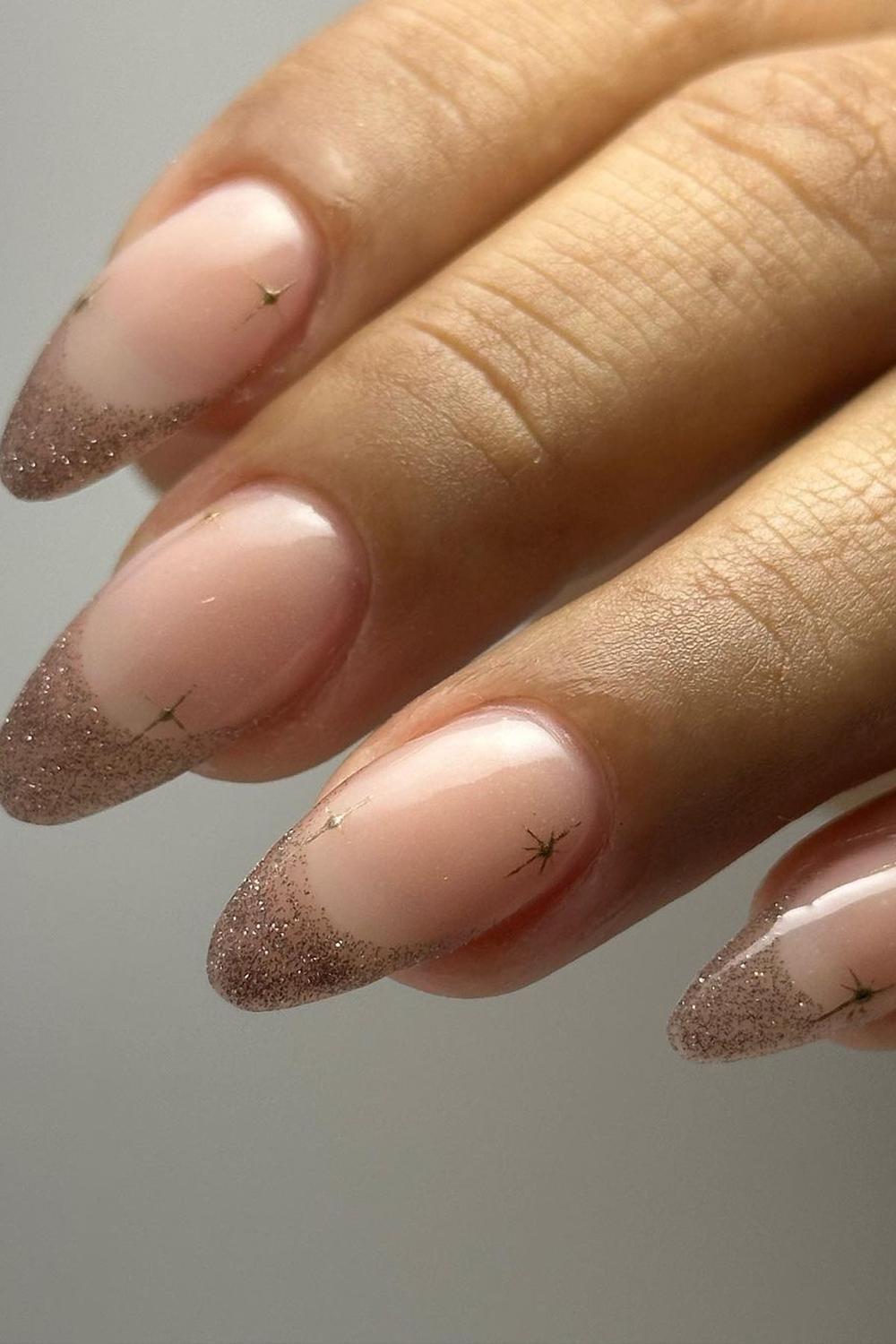 19 - Picture of Glitter French Tip Nails