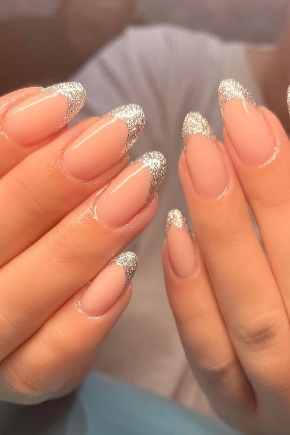 20 - Picture of Glitter French Tip Nails
