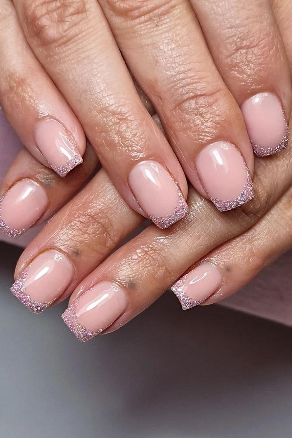 21 - Picture of Glitter French Tip Nails