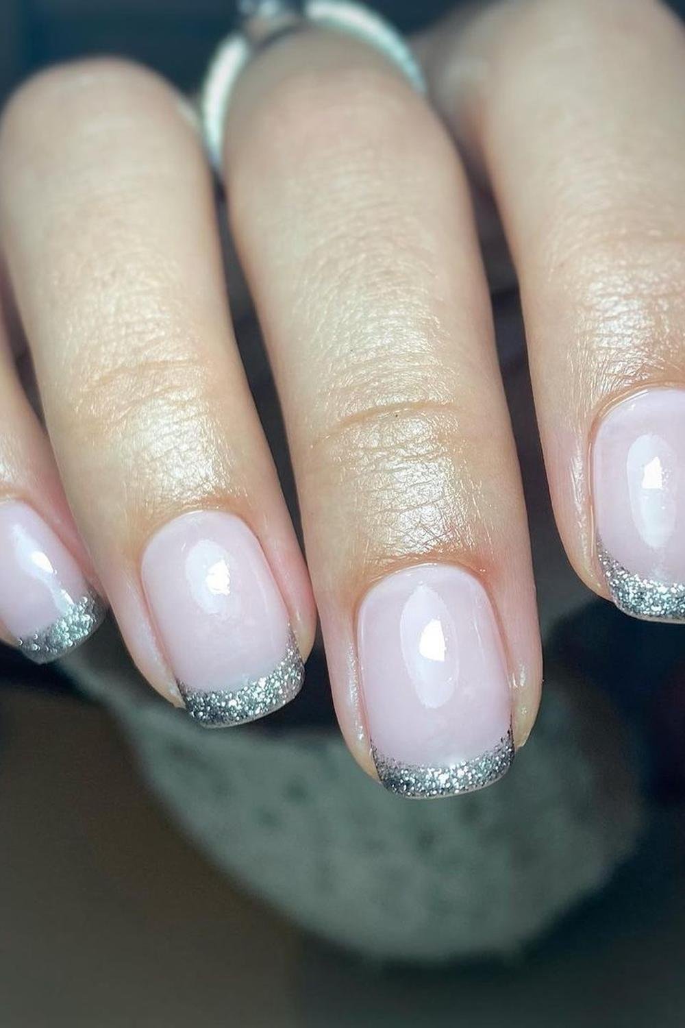 22 - Picture of Glitter French Tip Nails