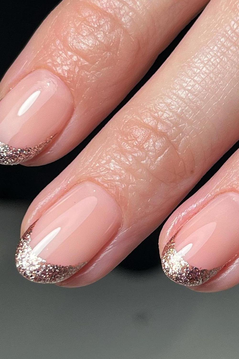28 - Picture of Glitter French Tip Nails