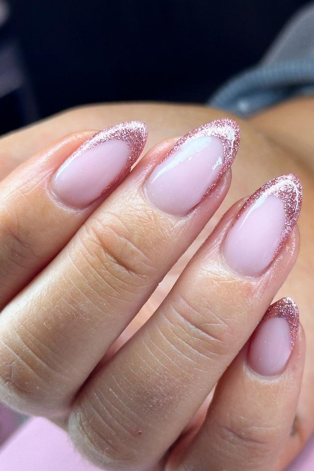 29 - Picture of Glitter French Tip Nails