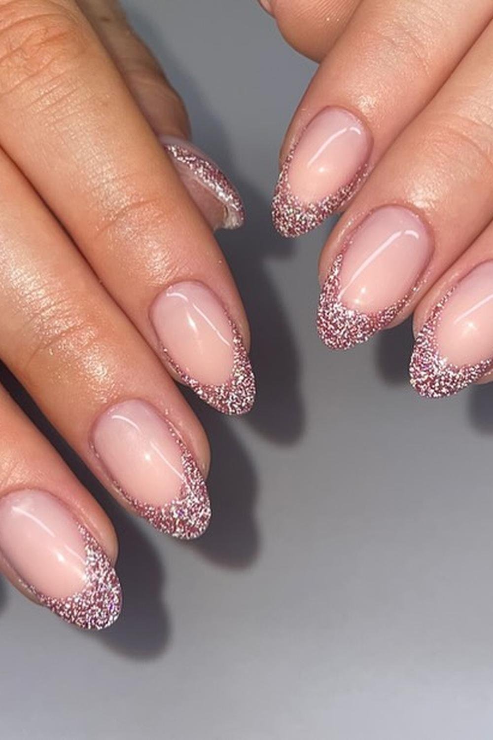 31 - Picture of Glitter French Tip Nails