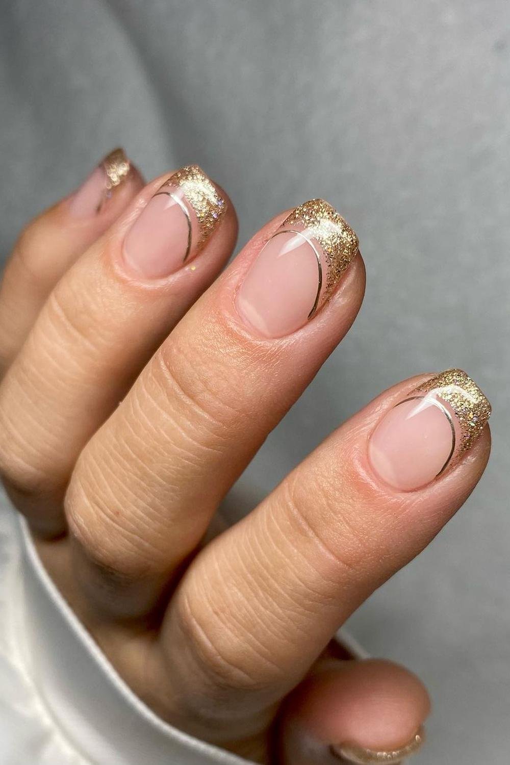 5 - Picture of Glitter French Tip Nails