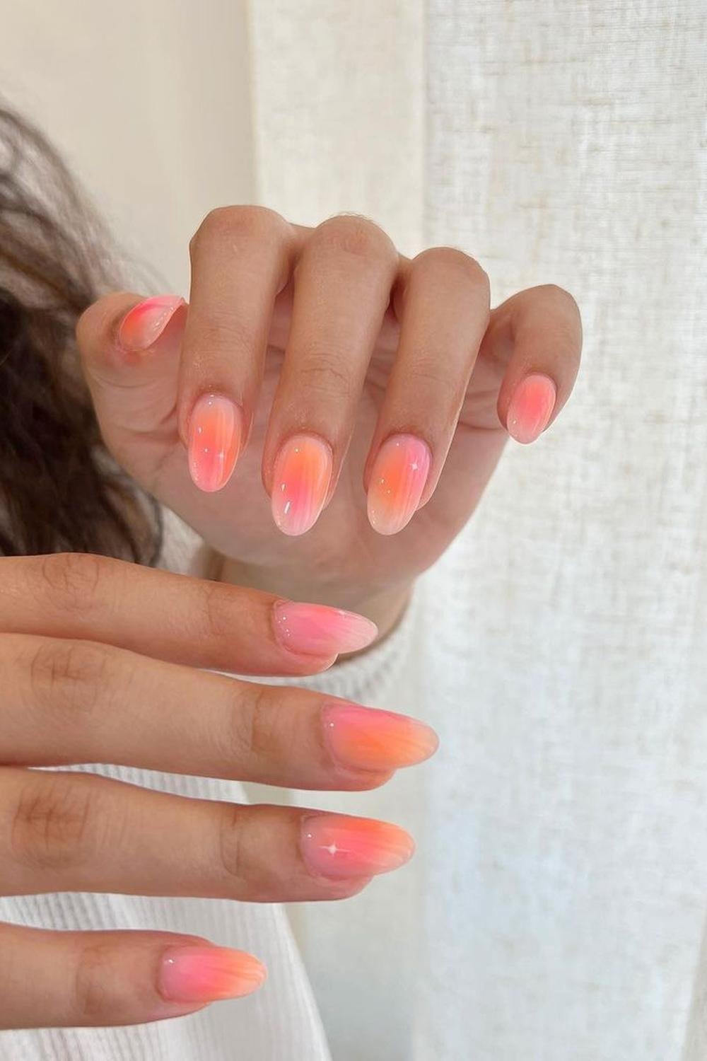 10 - Picture of Pink and Orange Nails