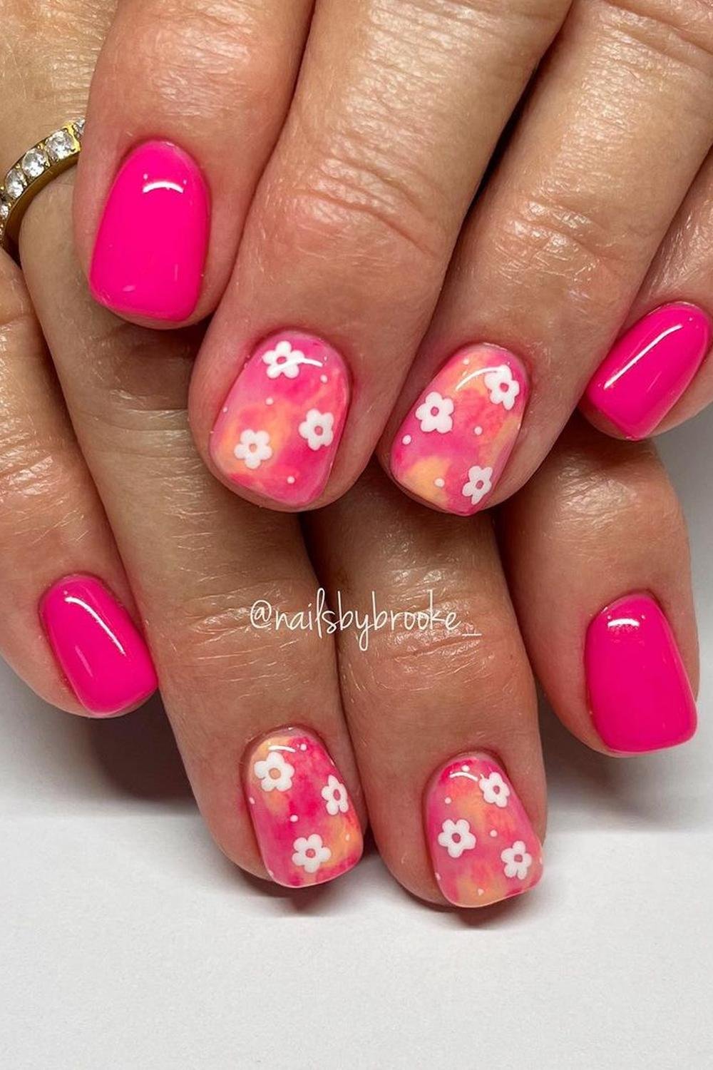 8 - Picture of Pink and Orange Nails