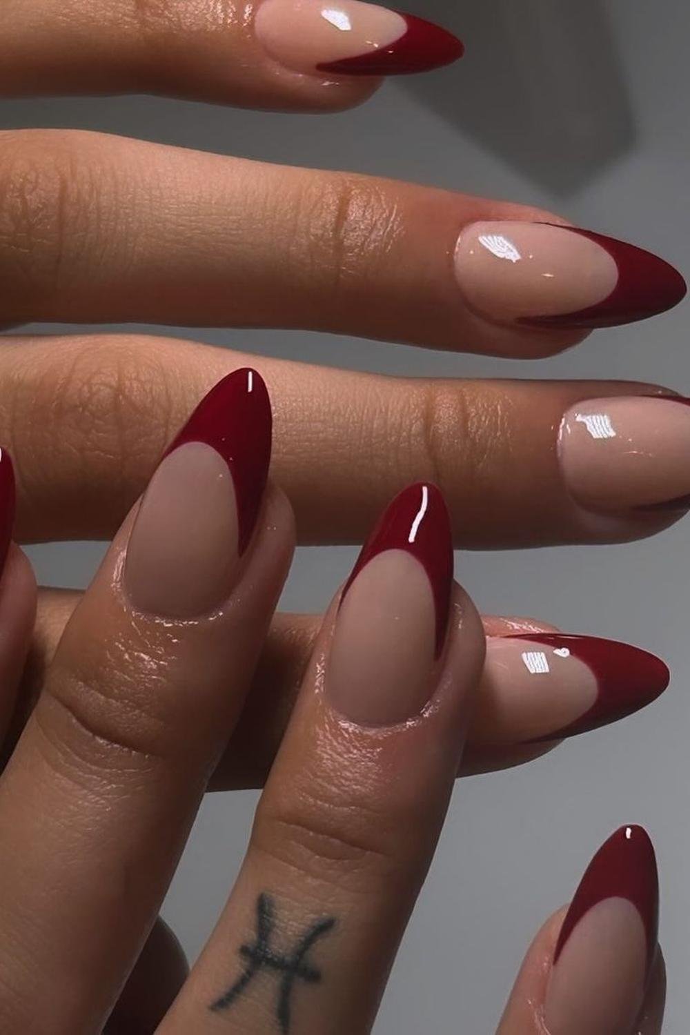 19 - Picture of Red Chrome Nails