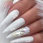 white glitter nails 11