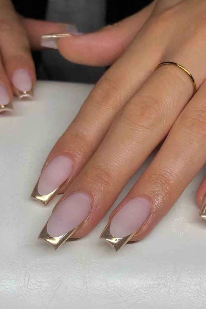 35 Cute & Trendy Gold French Tip Nails Ideas for 2024